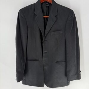 Claiborne Lined Three Button‎ Single Breasted Classic Business Blazer Black